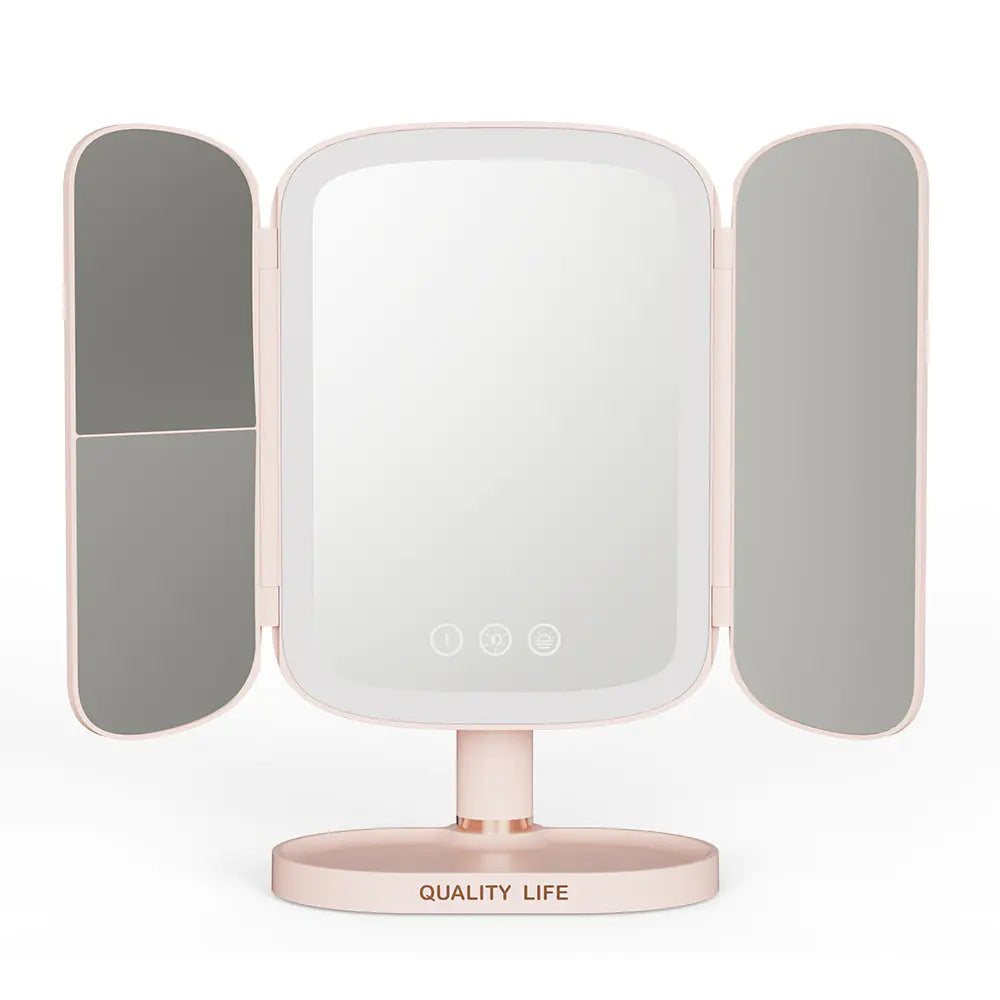 Rotating Smart Shell LED Makeup Mirror with Light